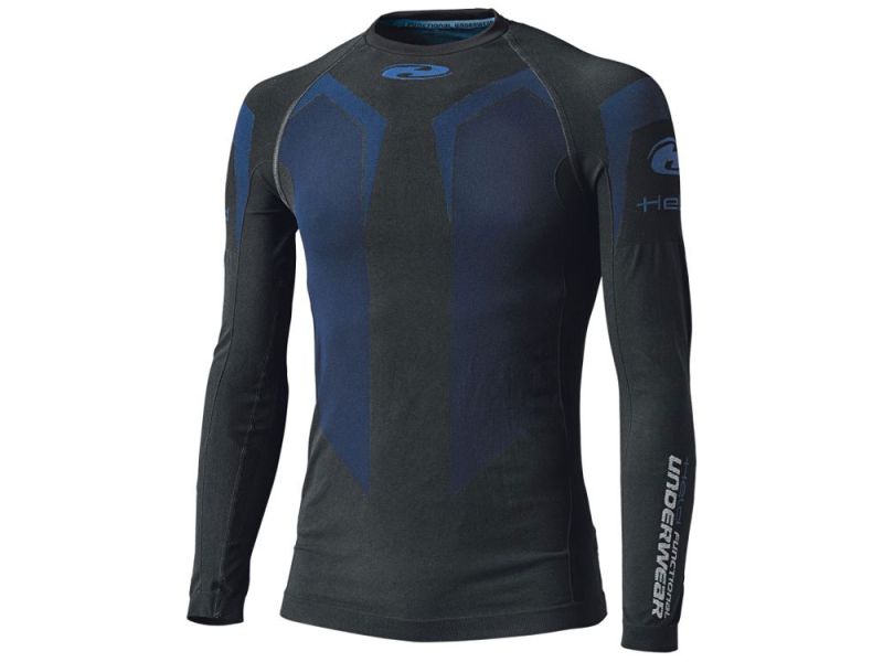 Held 3D Skin Cool Top Langarm Funktionshemd (schwarz / blau)-M