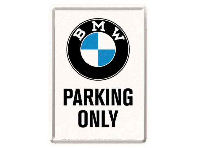 Nostalgic Arts BMW Parking Only Blechpostkarte (10x14cm)