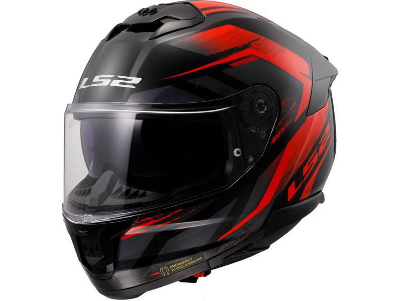 LS2 FF808 Stream ll Fury Integralhelm (Schwarz/Rot)