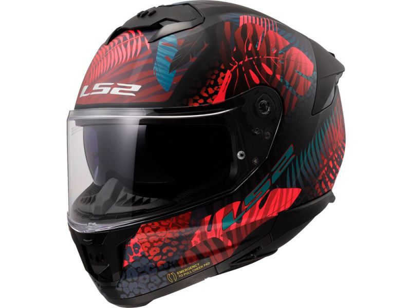 LS2 FF808 Stream ll Jungle Integralhelm (Schwarzmatt/Pink/Blau)