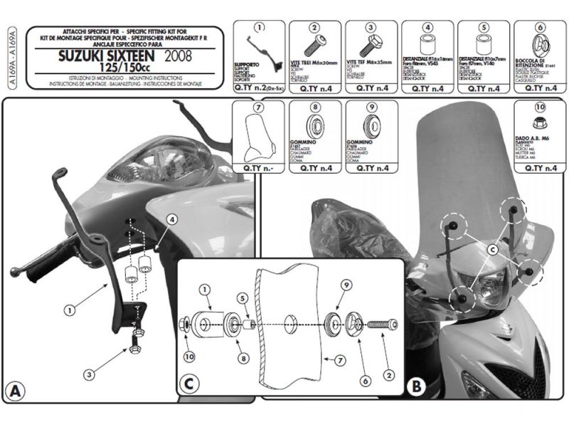 GIVI Windschild Airstar Suzuki Sixteen 125/150 (2008-)