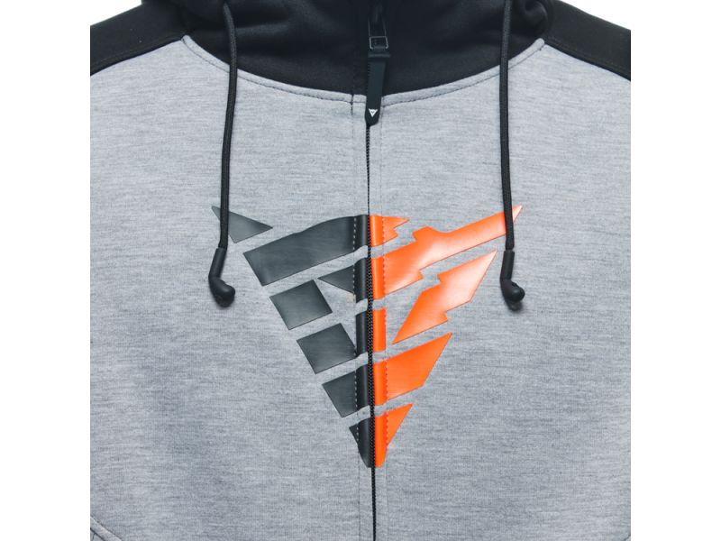 Dainese Daemon-X Safety Zip Motorrad Hoodie Herren (grau/schwarz/rot)