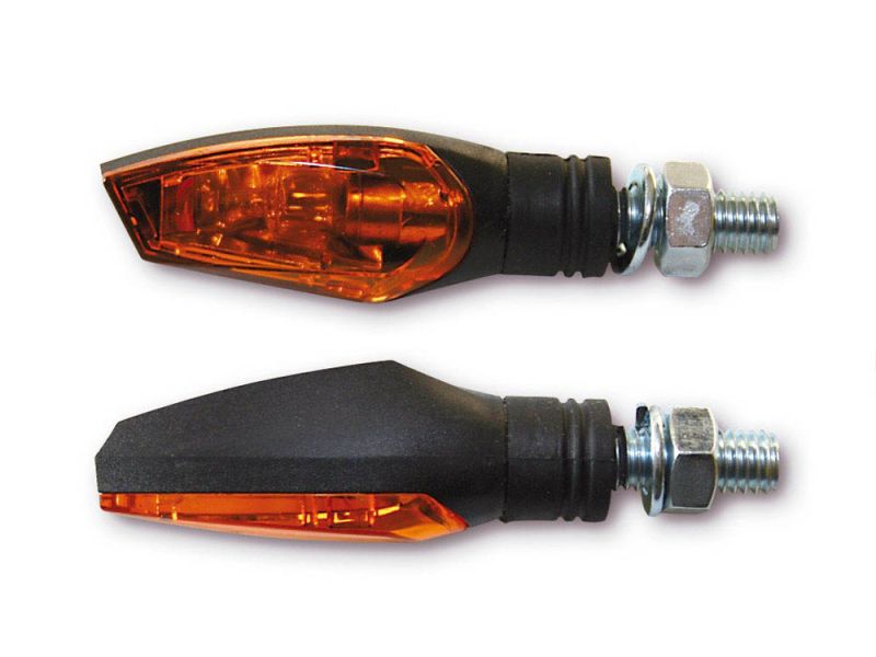 P&W Motorrad Blinkersatz Nova (schwarz) gelbes Glas