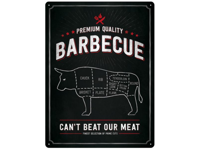 Nostalgic Arts Barbecue Bull Blechschild (30x40cm)