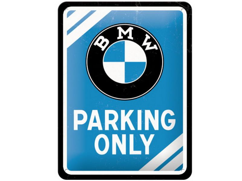Nostalgic Arts BMW Parking Only Blue Blechschild (15x20cm)