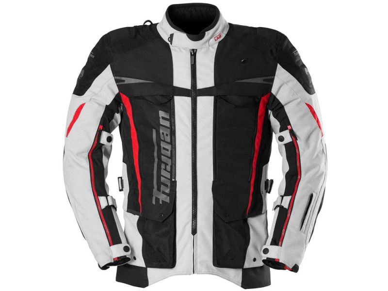 Furygan Montroc Kevlar Primaloft 3in1+ Motorradjacke (schwarz / perlgrau / rot)