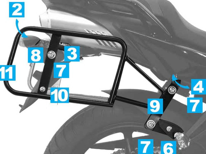 Hepco & Becker Lock-It Motorrad Kofferträger Yamaha FZ 6 Fazer S2 (schwarz)