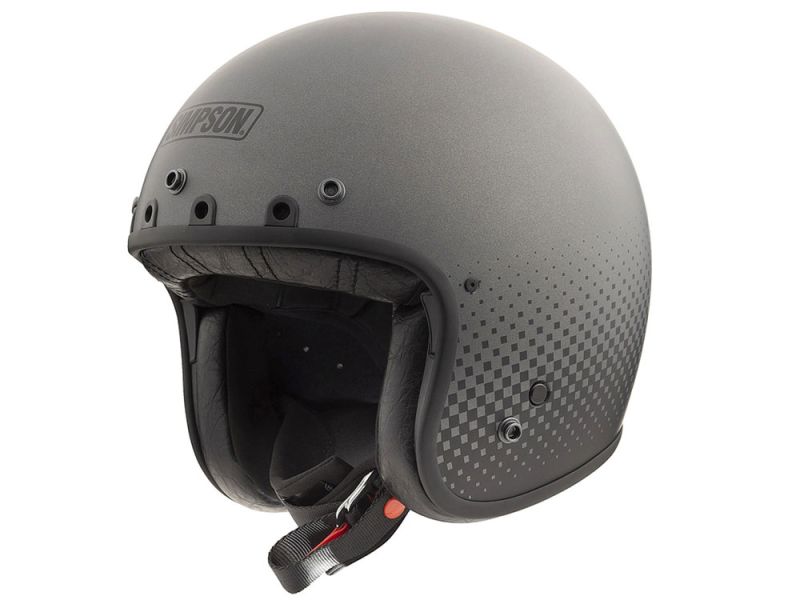 Simpson Chopper Motorrad Jethelm ohne Visier (grau / schwarz)