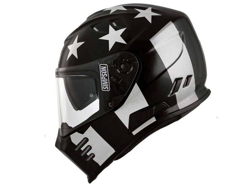 Simpson Venom Motorrad Integralhelm (schwarz / gold / weiß)