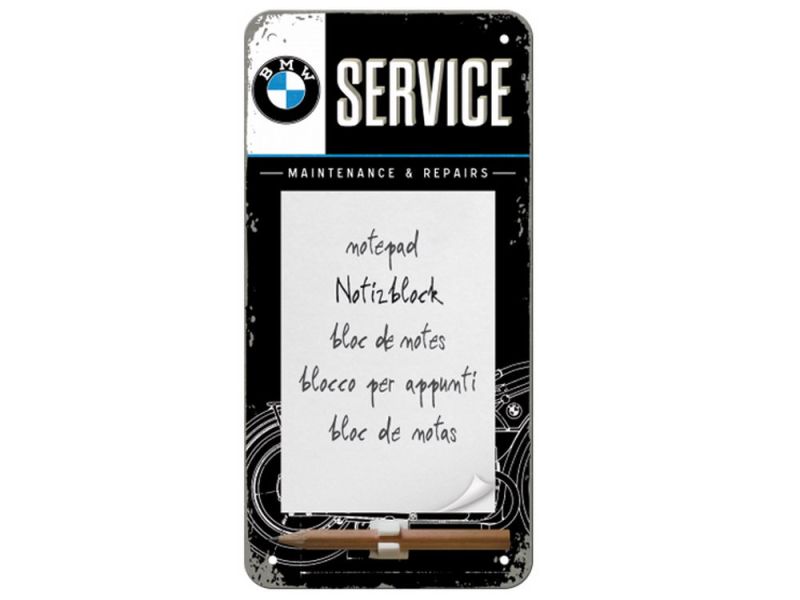 Nostalgic Arts Notizblock Schild BMW Service (10x20cm)