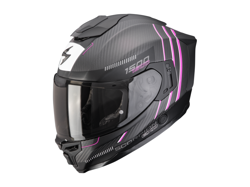 Scorpion EXO-1500 Carbon Air Zity Motorradhelm (Schwarzmatt/Pink)