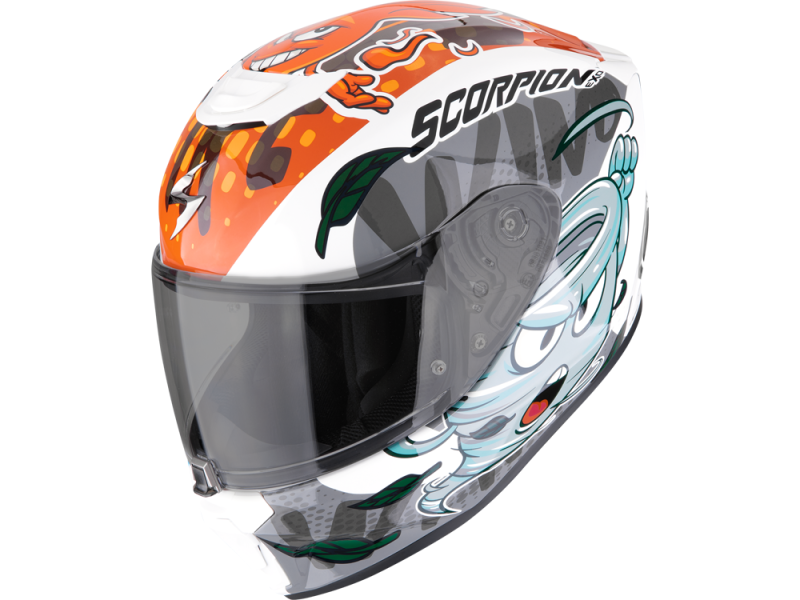 Scorpion EXO-JNR Air The4Elements Motorradhelm (Weiß/Blau/Orange)