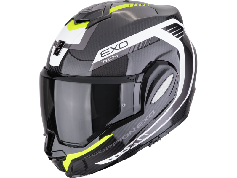 Scorpion EXO-TECH EVO CARBON Cosy Motorradhelm (Schwarz/Neongelb)