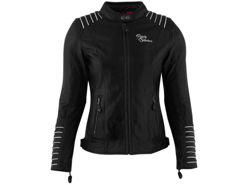 Rusty Stitches Amanda Lederjacke Damen (schwarz/weiß)