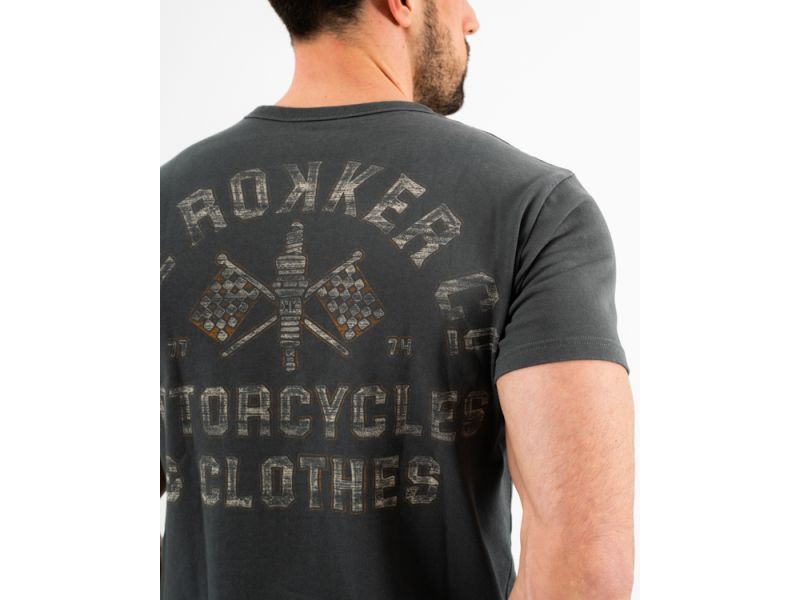 Kaufen Sie T-Shirt ROKKER Motorcycles & Co. von Rokker LTD in Grau Kategorie T-Shirt bei UOS Demo Shop