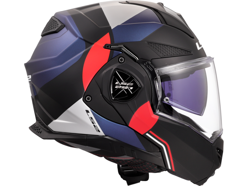LS2 FF901 Advant X Ultra Motorradhelm (Schwarzmatt/Blau/Rot)