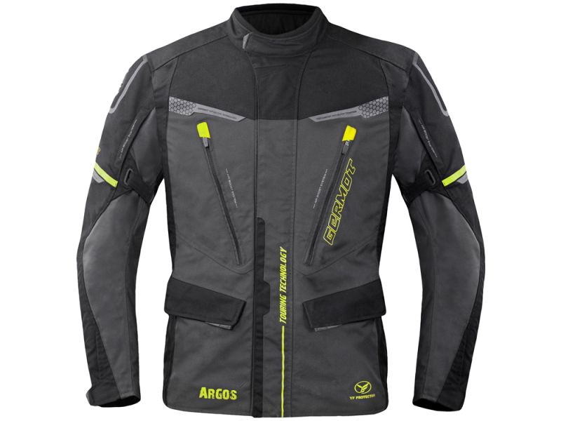 Germot Argos Motorradjacke Herren (anthrazit/schwarz/gelb)