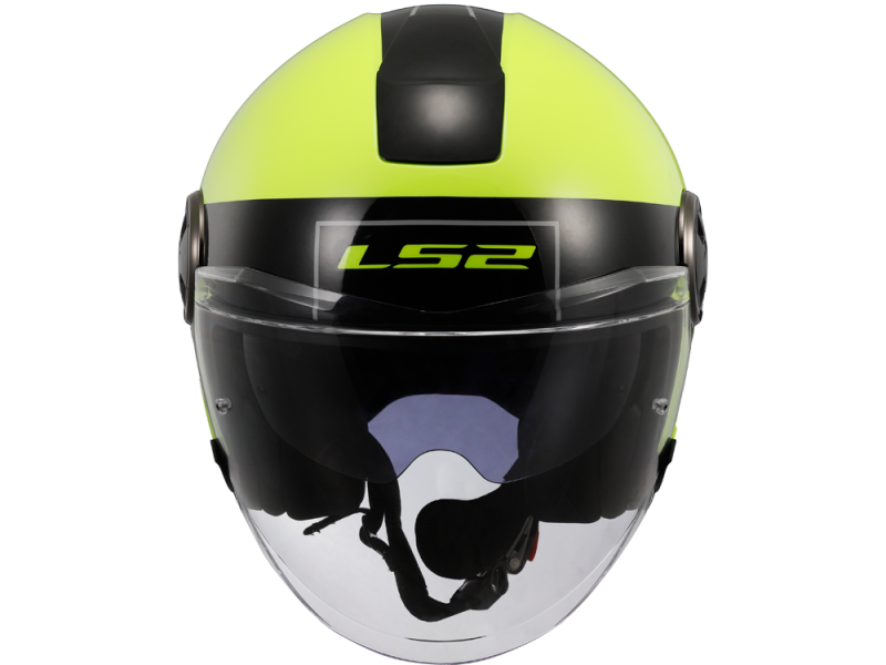 LS2 OF620 Classy Classic Motorradhelm (Schwarz/Fluogelb)