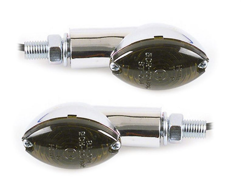 Shin Yo Cateye Kurz Motorrad Blinkersatz (chrom) getöntes Glas