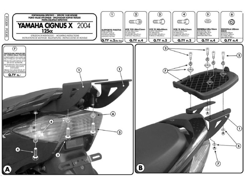 GIVI Monolock SR Gepäckbrücke Yamaha Cygnus X 125 (2004-2009) MBK Flame X 125 (2007-)