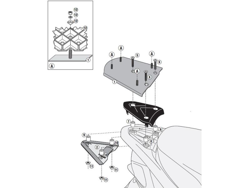 GIVI Monolock SR Gepäckbrücke Piaggio FLY 50/125 (2012-)