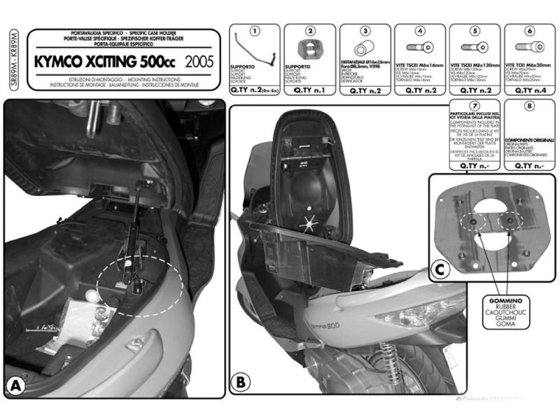 GIVI Monolock SR Gepäckbrücke Kymco X-Citing 300 (2008) X-Citing 250/300/500 (2005-2010)