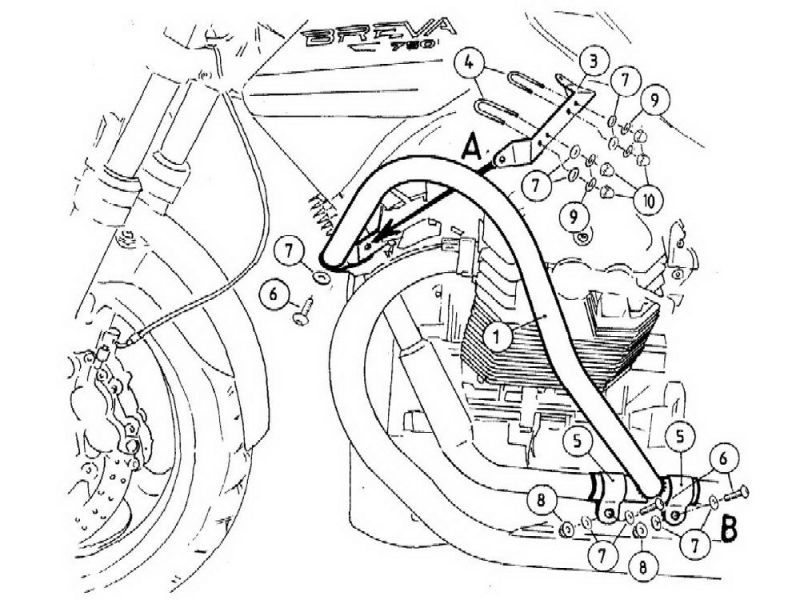 Hepco & Becker Sturzbügel Moto Guzzi Breva V 750 i.e. (schwarz)