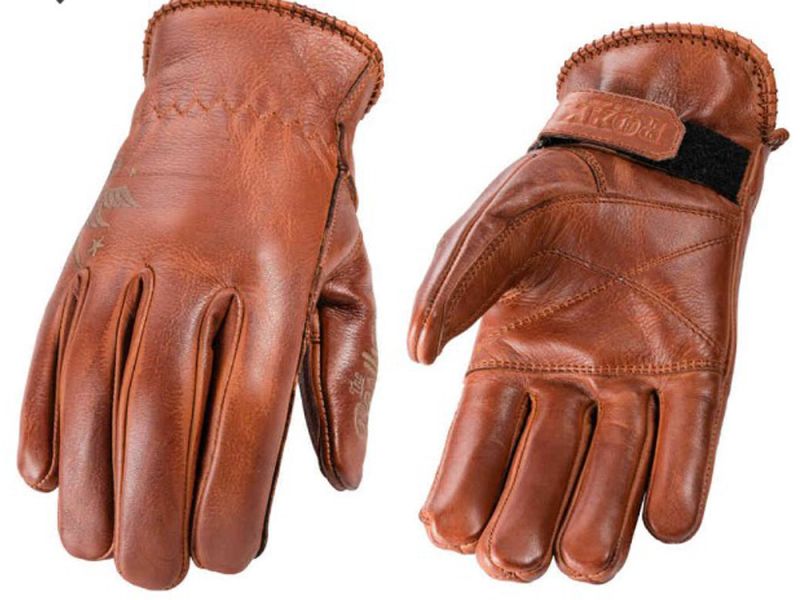 Rokker Tattoo Bird Motorradhandschuhe Lady (Cognac)